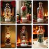 Snowy Micro Landscape Decor Recordable Message Bottle Night Light, Christmas Tree Ornaments, LED Lighted Wishing Warm Light Gift Decoration with Santa