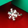 New Women's 925 Silver Ring Chic Snowflake Design Open Ring Fine Jewelry Cocktail Party Ring Gift