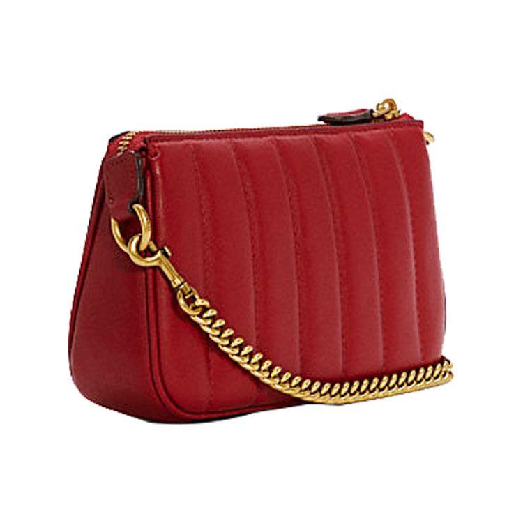 Coach X Jennifer Коллаборация Nolita 19 Однотонная Сумка на плечо с молнией и цепочкой Кожаная Стеганая Сумка-клатч Маленькие Женские сумки Красный C6512-IMPX1