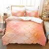 Laser Gradual Change Fish Scale 3D Digital Printing Three-Piece Set, Quilt Cover Pillowcase Home Textile Bed Sheet Kit