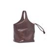 Qiu's New Blessing Bucket Vegetable Basket Top Layer Crystal Tire Cowhide Single Shoulder Cross-slung Hand Daily All-matching Casual Commuting