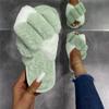 Classic Design Women Winter House Furry Slippers Fluffy Faux Fur Home Slides Flat Fashion Indoor Floor Shoes Ladies Flip Flops