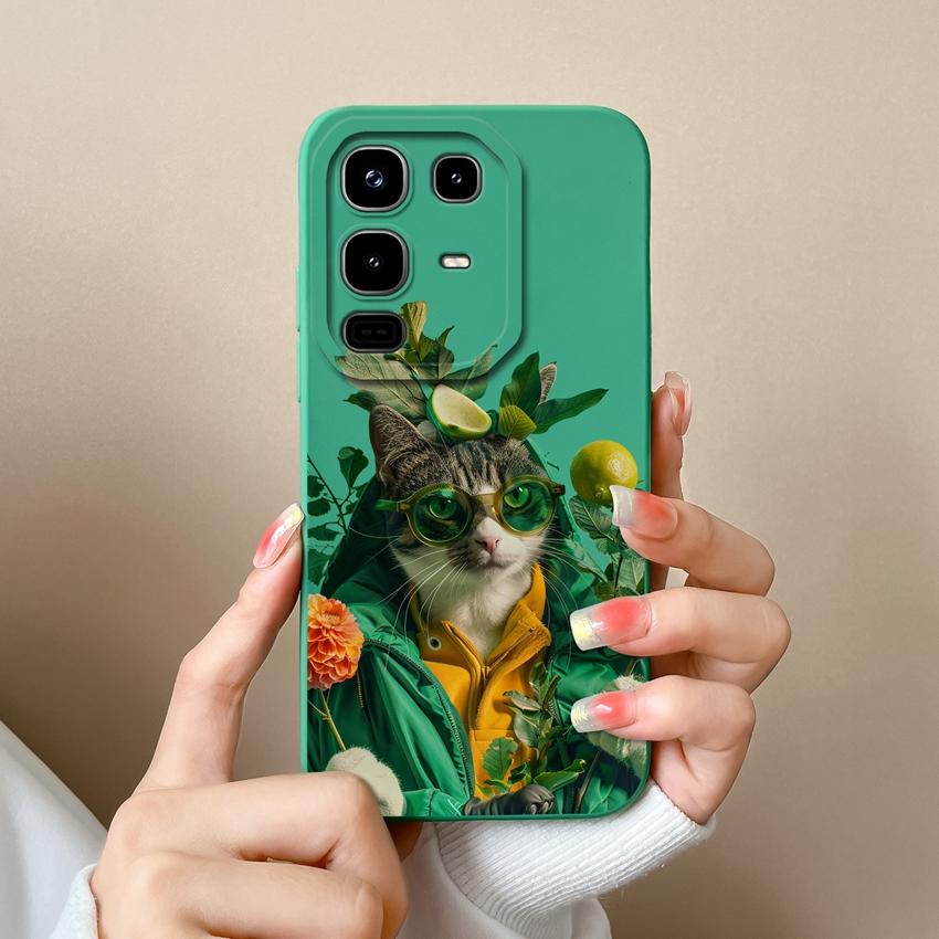 Для телефона Infinix Note 50 Pro Plus 40 50x Модный чехол с узорами «Звездное небо» и «Кот», Гладкий жидкий силикон, Высококачественный противоударный чехол для Infinix