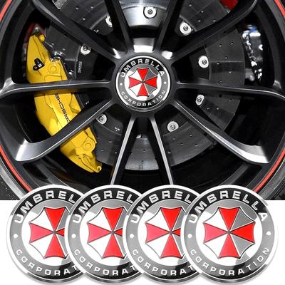 4 шт. 56 мм 3D Эмблема Umbrella Corporation Колпачки на центр ступицы колеса автомобиля Наклейки на обод для всех автомобилей