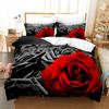 Pink Rose Bedding Set Fashion Romantic Home Textile Single Double Size For Couple Woman Girls Bedroom Decor Flowers Duvet Cover