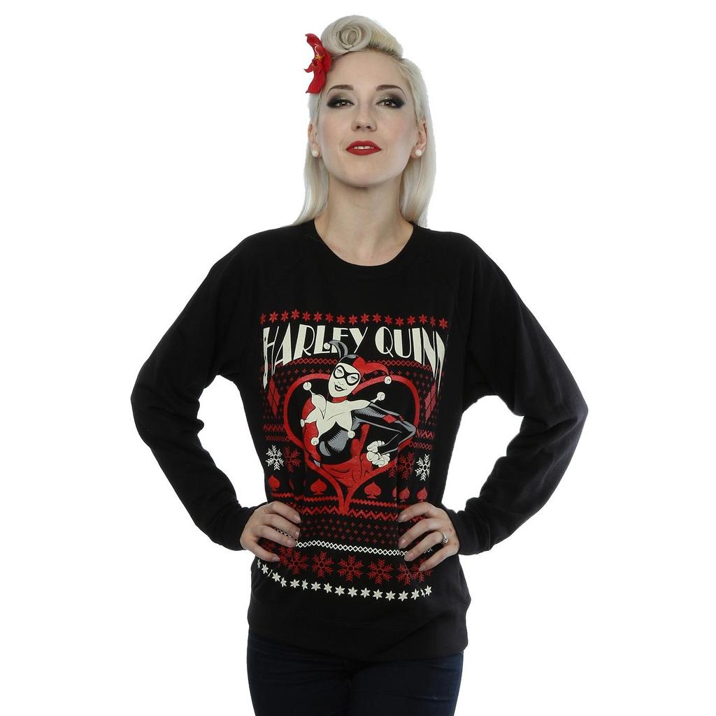 DC Comics Womens/Ladies Batman Harley Quinn Christmas Sweatshirt