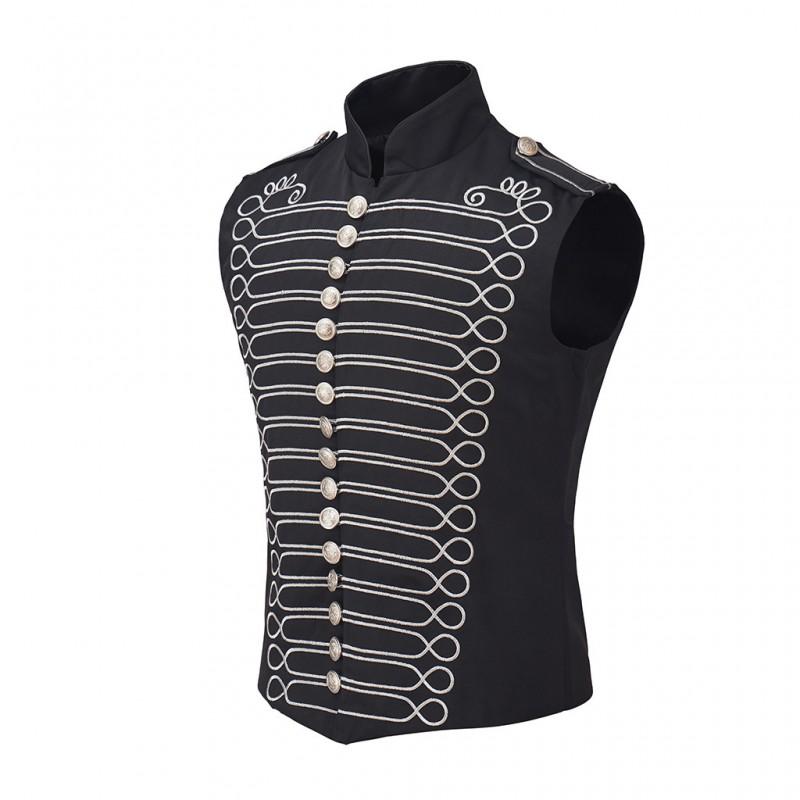 Halloween Medieval Gothic Steampunk Vest Cosplay Costume Mens Vintage Punk Outerwear Themed Parties