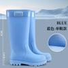 Extra high rain shoes women's water shoes fashion wear waterproof and velvet warm adult rainforest hiking non-slip rubber rain boots