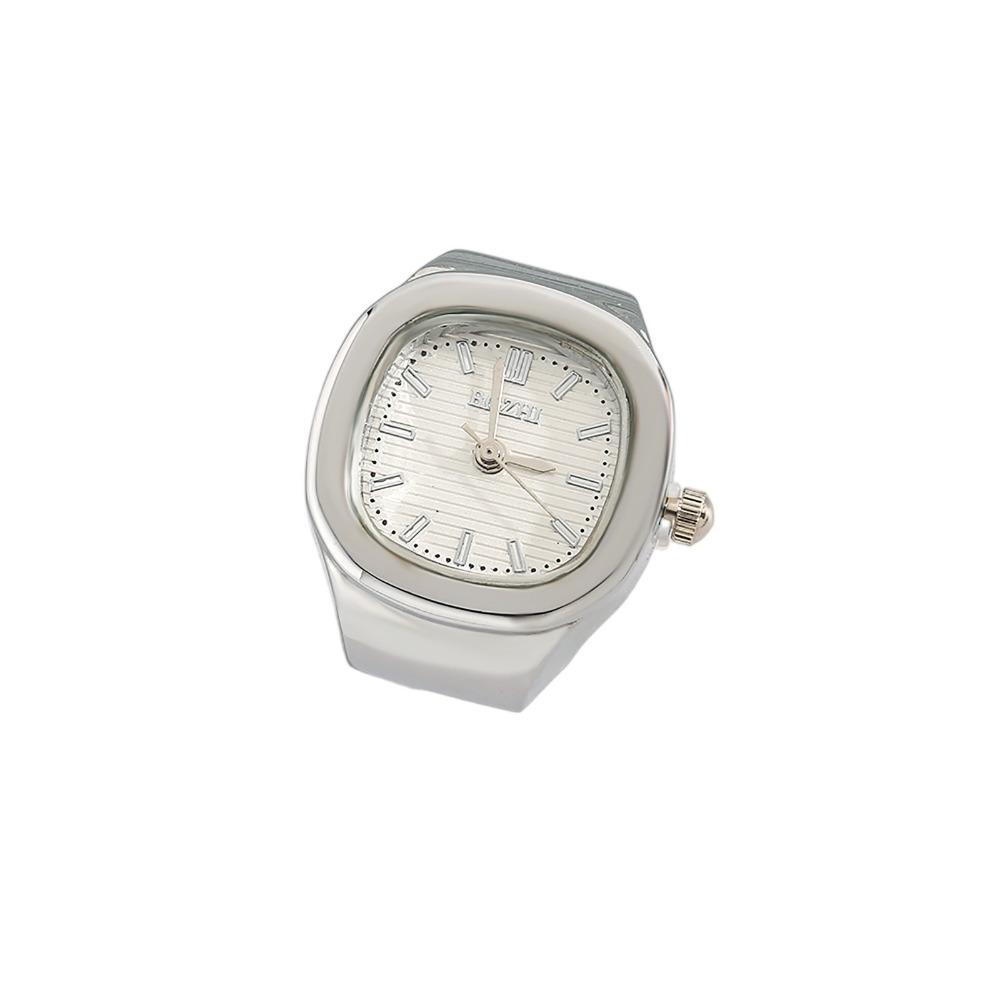 Мини кольцо-часы для пары Регулируемые кварцевые часы Креативные кольца-часы на палец Мужчины Женщины