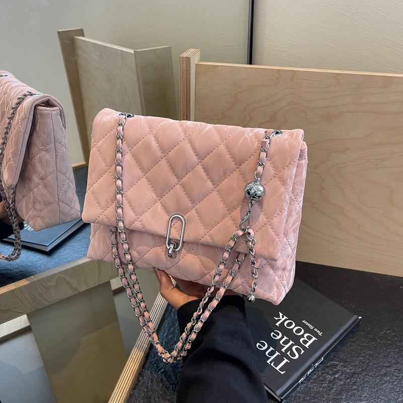 Сумка премиум-текстуры женская новая модная сумка-цепочка с бриллиантами нишевая женская сумка через плечо