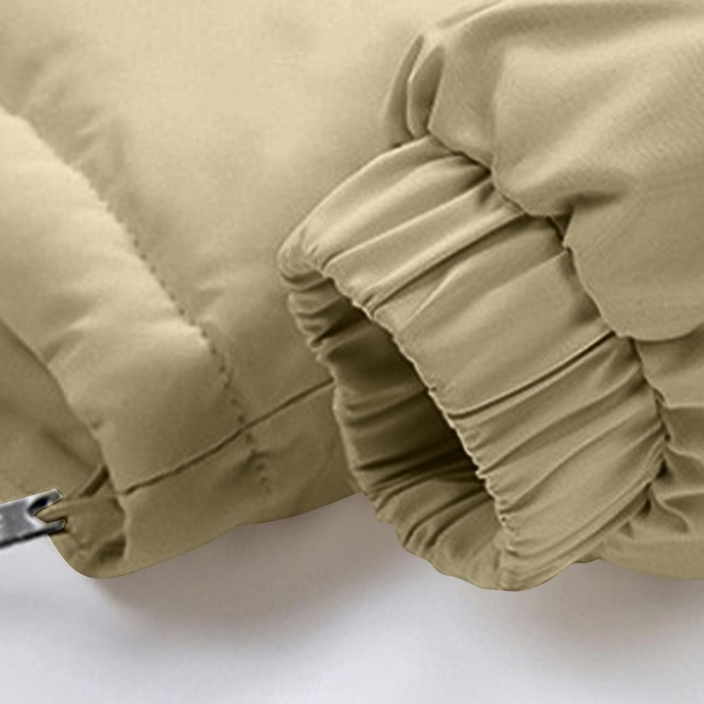 Men's Fleece-Lined Down Cotton Jacket - Loose Hooded Style With Zip Pockets, Warm, Casual & Versatile