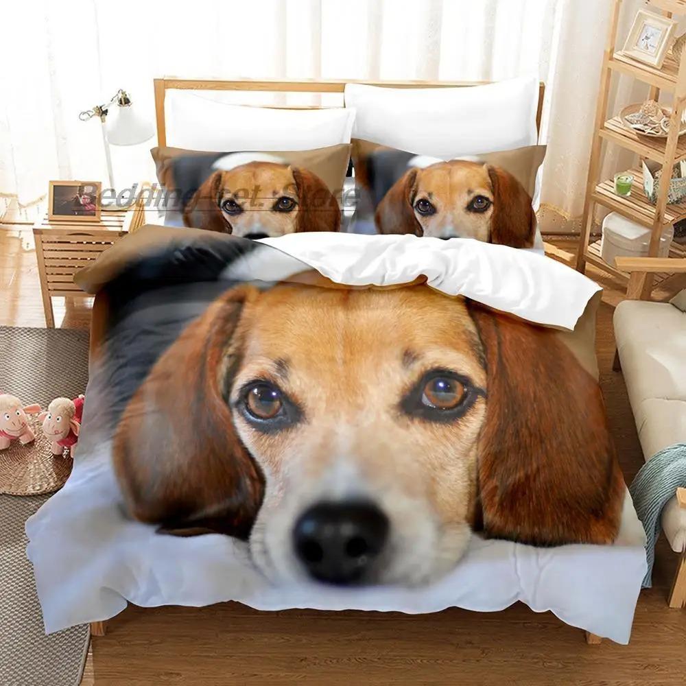 Cute Dog Bedding Set Single Twin Full Queen King Size Bed Set Aldult Kid Bedroom Duvetcover Sets 3D Print Anime Bed Sheet Set