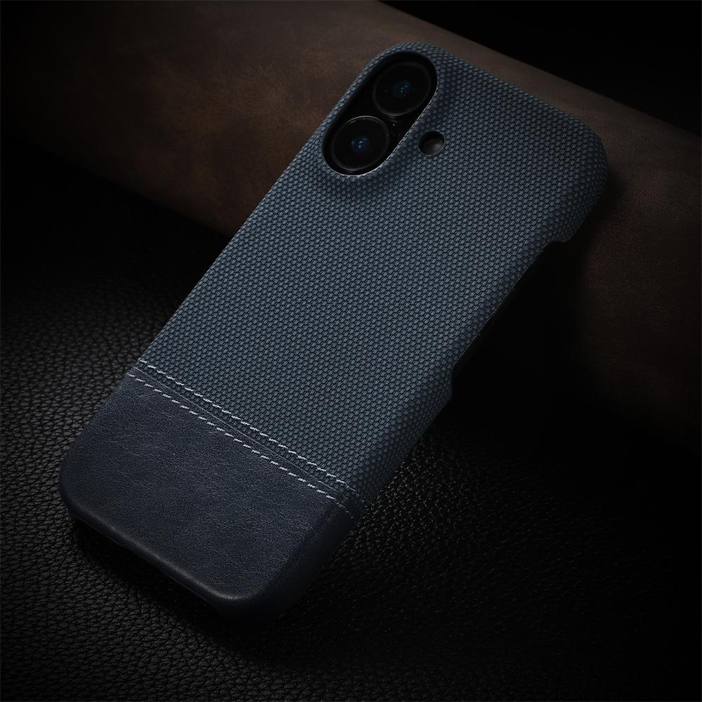 Деловой Кожаный Пришивной Чехол из Нейлоновой Ткани Для Для Iphone 17 Air 16 1 14 13 12 Pro Max Plus Безрамочный Охлаждающий ПК Ударопрочный Чехол