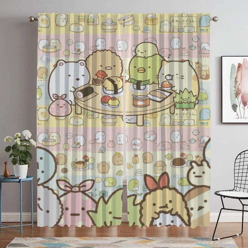 Шторы от комаров для гостиной Sumikko Gurashi Partition Home Interior Шторы 2 шт. Затемняющие шторы для кухни