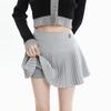Шерстяная плиссированная юбка женская корейская милая сексуальная высокая талия трапециевидной формы в стиле пэчворк экстремальная мини-юбка осень-зима винтажная школьная
