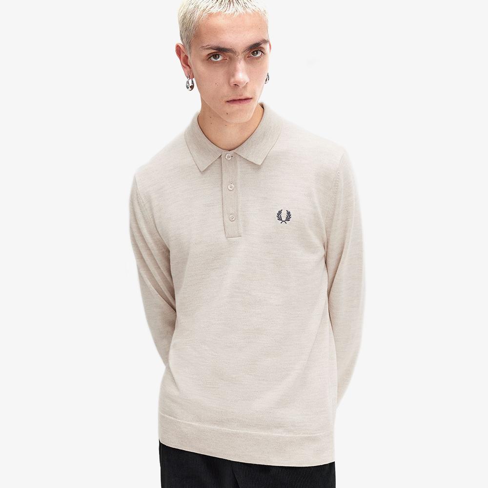 Fred Perry [Острый] Классическая вязаная рубашка с длинным рукавом (X23) Afpm2434535-X23
