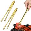 Stainless Steel Yakiniku Tongs, Set of 2, BBQ Tongs, Perfect for Frying, Pasta, Camping, and Outdoor Activities, Gold (L X 2 28cm) [Used]