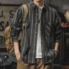 Мужская рубашка в полоску в американском стиле в стиле ретро на весну и осень