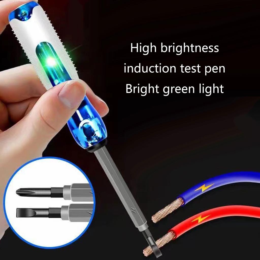 Бесконтактный тестер напряжения, светодиодный фонарик, звуковой сигнал, ручка детектора напряжения 24-500 В, тест на живой/нулевой провод
