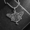 Кулон из нержавеющей стали 'Лунный мотылек ведьмы', ожерелье с патиной