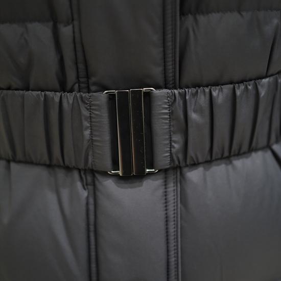 Olive De Olive Women's Foxfur Hood Belted Duvet Down Puffer Jacket YP5WH001