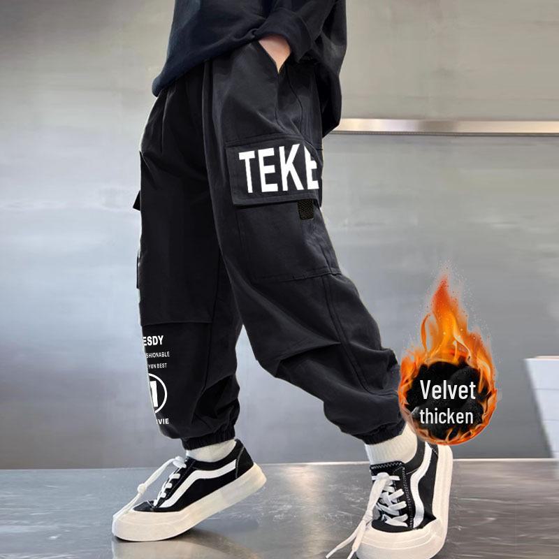 Утепленный комбинезон для мальчиков с бархатной подкладкой: Теплые повседневные брюки на осень/зиму 2024 г.