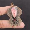 Кулон с родохрозитом Мозамбикский гранат Кулон Медный кулон Подвеска из настоящего драгоценного камня Медные украшения ручной работы Подарок на годовщину Исцеляющий камень