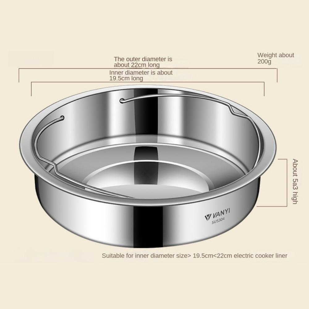 Durable Stainless Steel Steamer Basket with Handle Stackable Steamer Plate Cooking Tool Round Pot Insert for Eggs Meat Fish Corn