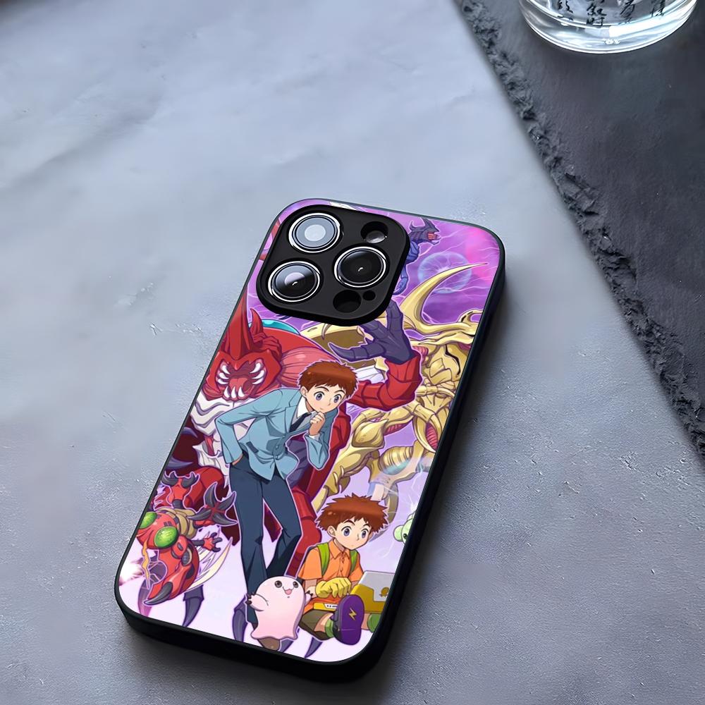 Digimon Anime Phone Case Tempered Glass For IPhone 17 13 14 16 12 15 11 Pro Max Plus Mini X XR SE2020 Coque