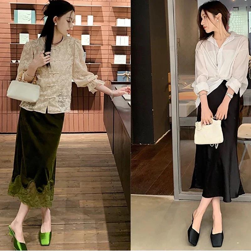 Мода 2025 Новые весенне-летние туфли-мюли с закрытым носком, модные неглубокие слипоны для вечеринок и платьев, женские шлепанцы