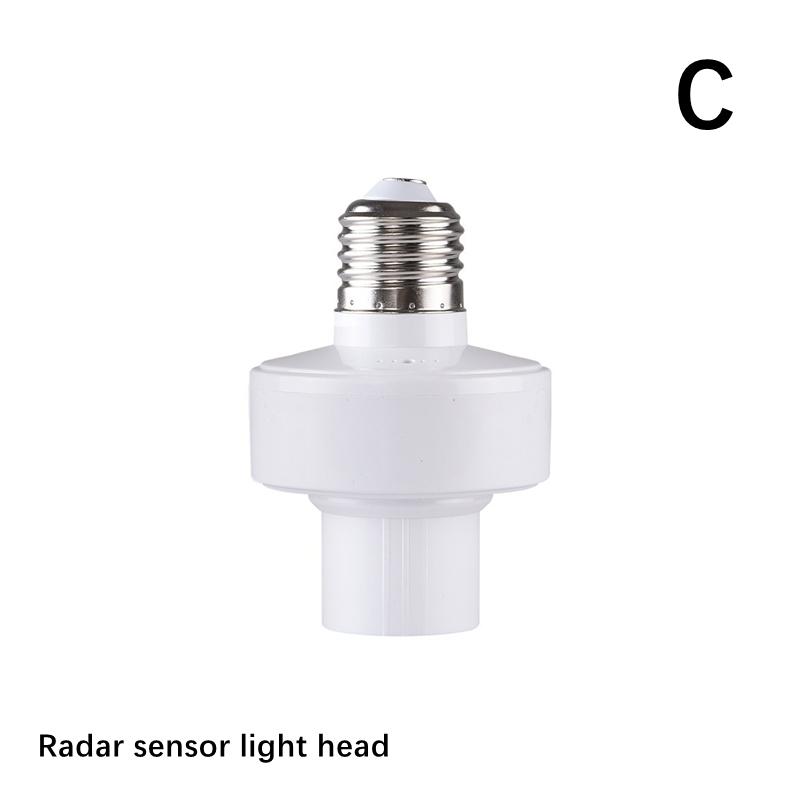 AC 85-265V Держатель лампы с датчиком движения человека PIR, регулируемая задержка времени, переключатель, светодиодный ночник 360 градусов, патрон E27