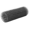 VidaXL Metal Mesh Steel PVC Coating 25x0.5 M Square Grey Garden Fence 143652