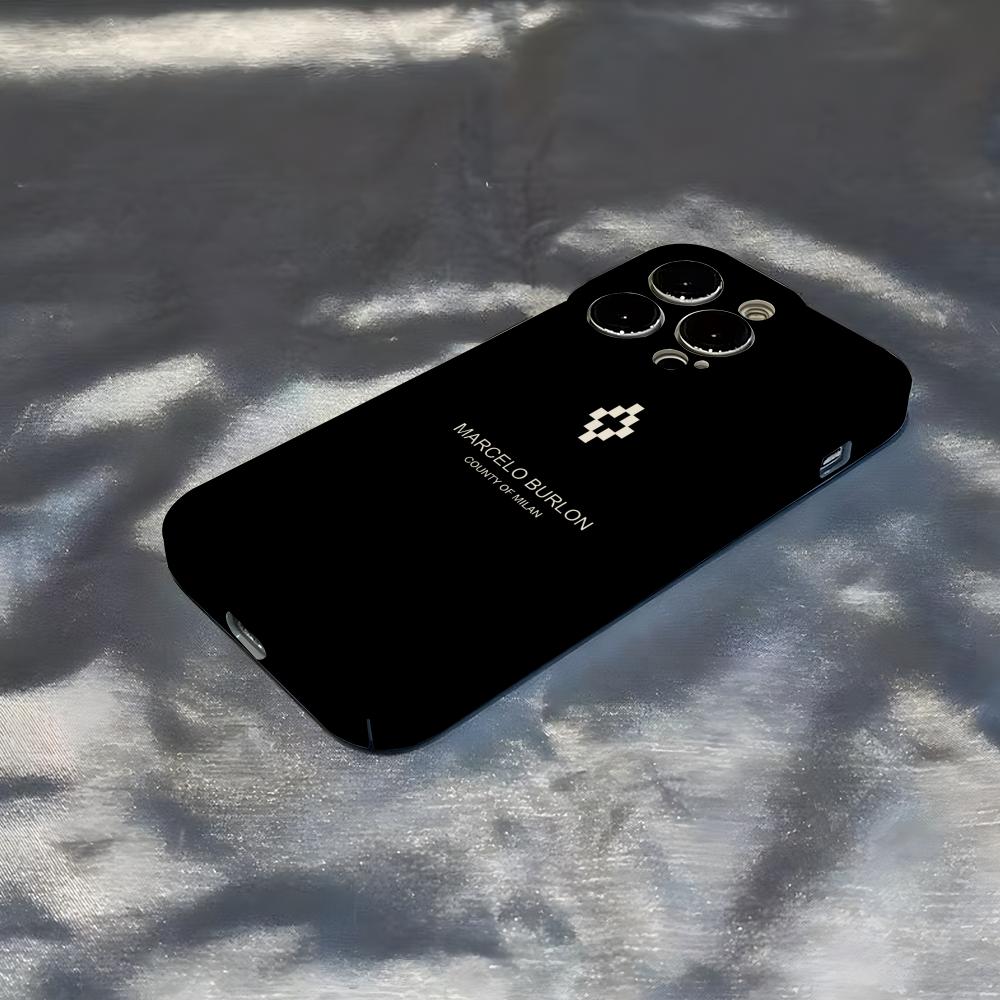M-MARCELO B-BURLON Phone Case For IPhone 17 Air 16 15 14 13 12 11 Pro Max 16 Plus Glossy Bumper Cover
