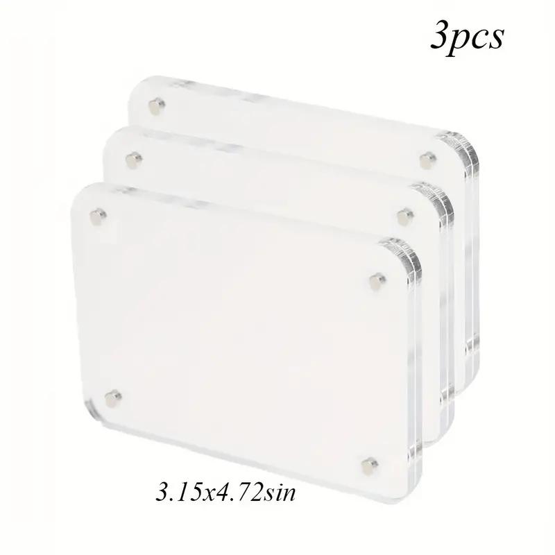 Acrylic Magnetic Photo Frames Refrigerator Mini Picture Frames Magnets Double Sided Wallet Size Fridge Frames for Polaroid Film