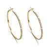 Hoop Earrings Good Touch Exquisite Workmanship Rhinestone Decor Big Circle Loop Women Earrings for Date
