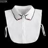 Fashion Women's Embroidery Shirt Fake Collar Removable Mujer Faux Cols White Sweater False Collar Lapel Shirt Blouse Detachable