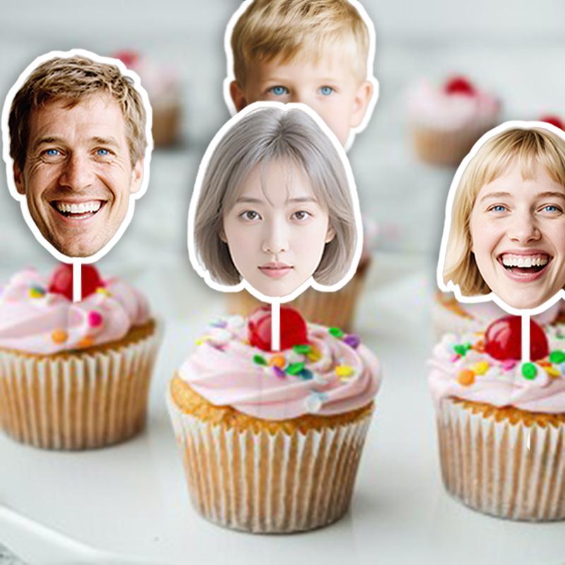 Индивидуальные персонализированные наклейки на лицо День рождения Свадьба DIY Декор Бумажные топперы для торта Баннер Милый питомец Индивидуальные Наклейки Подвеска