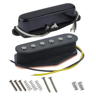 Звукосниматель FLEOR Alnico 5 для гитары Telecaster, бриджевый и нековый, подходит для Fender Telecaster., (черный),