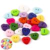 Plastic 100PCS Sewing Lots Mix Colorful 13mm Buttons Heart Shape Color Random