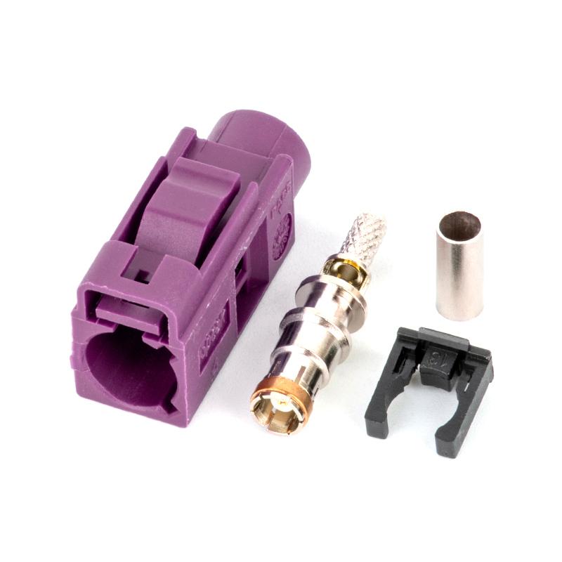 Fakra 50-3 Female Connector for RF Coaxial Cable, RAL 9001, Suitable for RG316 / RG174 / RG178, 1 Pack