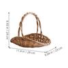 Large Capacity Handwoven Rattan Picnic Basket Portable Basket for Vegetable Fruit Flower Garden Outdoor Picnic Carrying Storage