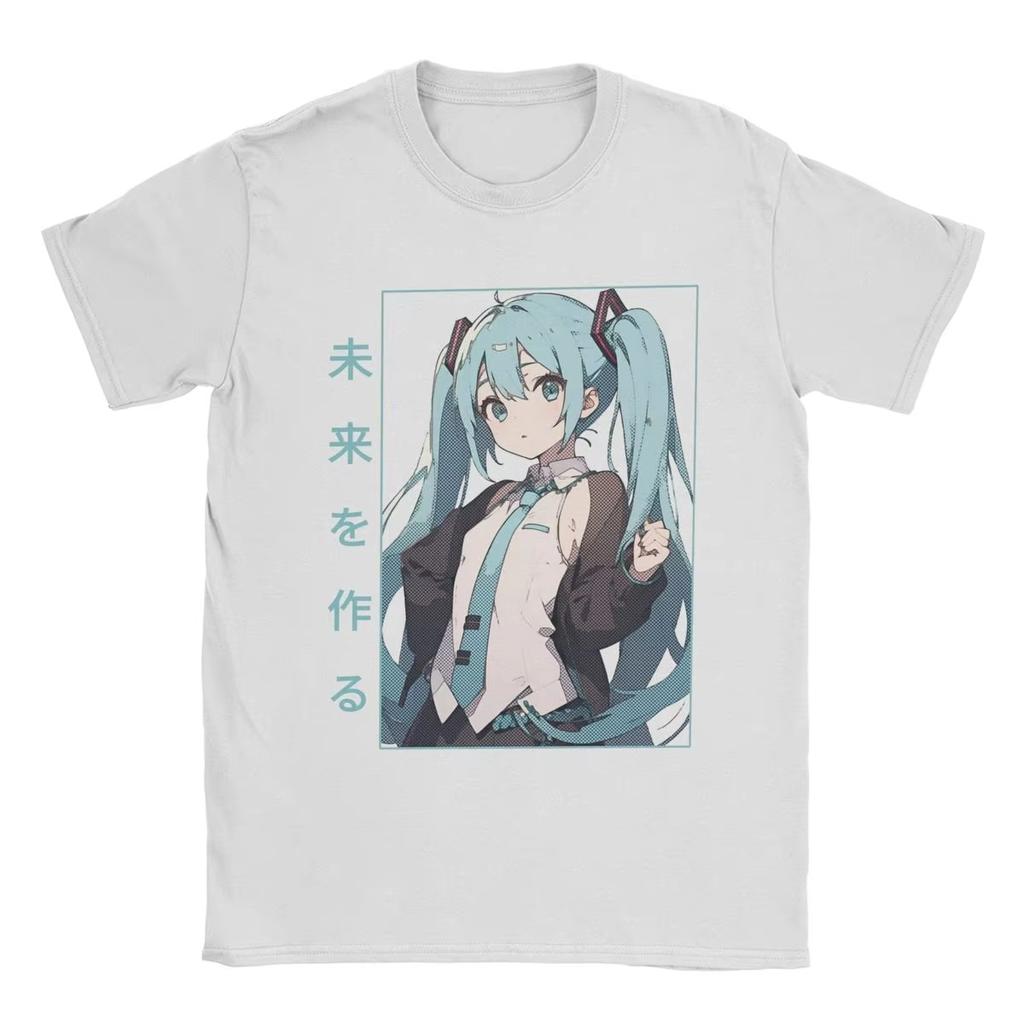 Hatsune Miku Anime Harajuku Print T-Shirt Y2K Men's Women's Casual Short Sleeve Crew Neck Cotton Tee Unisex Fashion Comfort Top