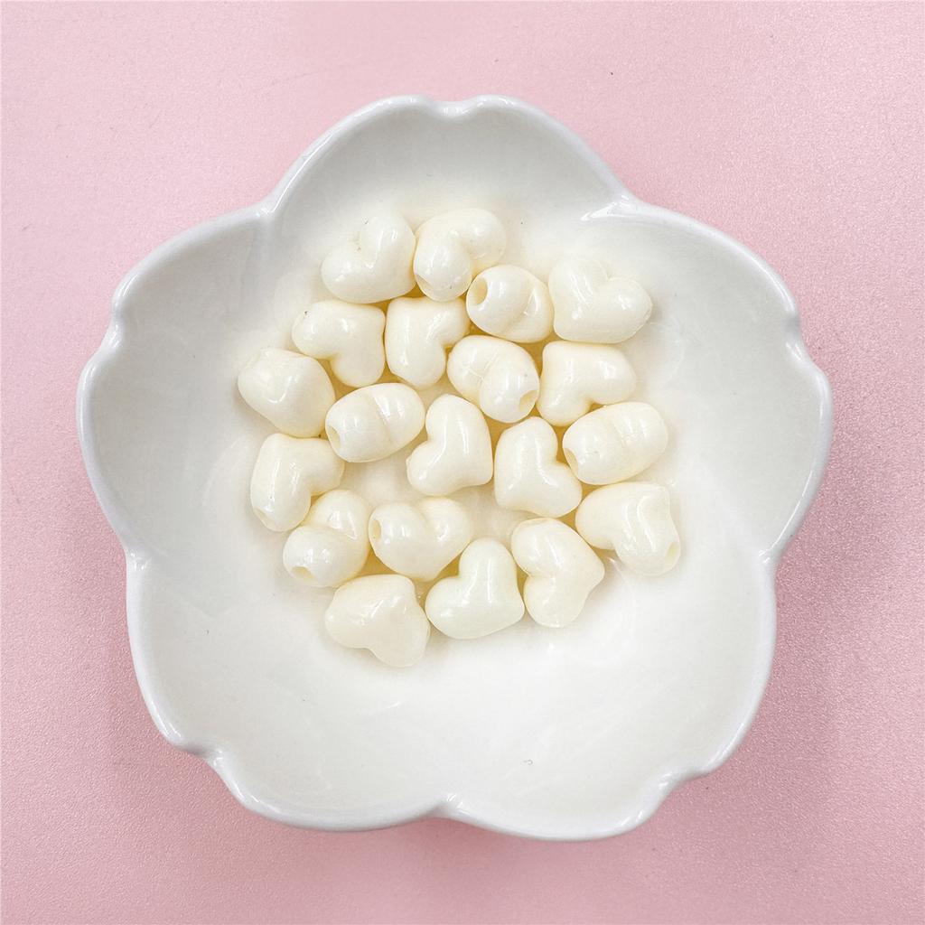 10*11.5mm 20PCS Bracelets Solid Color Fashion Heart Loose Beads for Jewelry Making DIY Necklace Accessories Acrylic Handmade Material Accessories