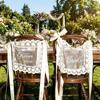 2PCS Creative Wedding Chair Back Lace Cover French Romantic Wedding Chair Banners  Wedding Decor