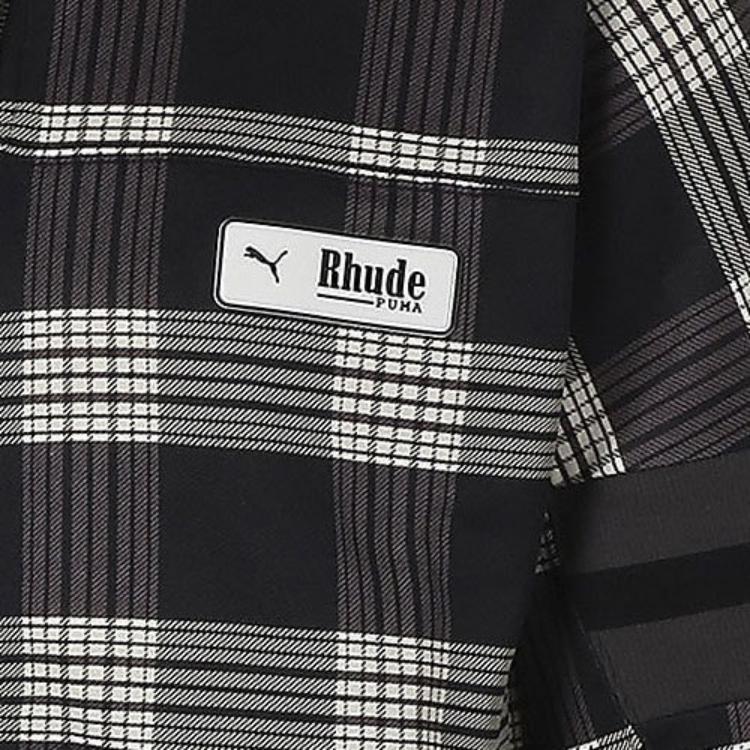 Puma X Rhude Xtg Collab Повседневный вязаный свитер в клетку с высоким воротом, мужские топы, черный, белый цвет 595341-02