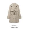 Kaslead Новинка Женская одежда Модный стиль Модный Повседневный Все сочетающийся Лацкан с поясом Тренч 0518246