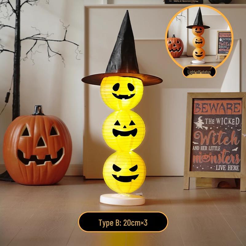 Glowing Pumpkin Lantern Halloween Decor for Doors, Shops, and Bars