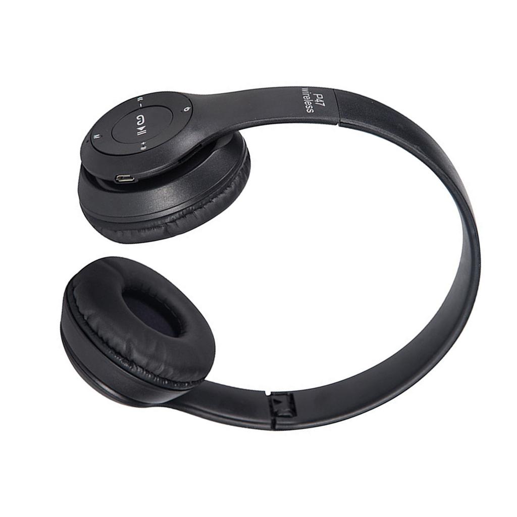 Bluetooth-наушники беспроводные стереонаушники с разъемом для карты, складные наушники-вкладыши для игр, черные
