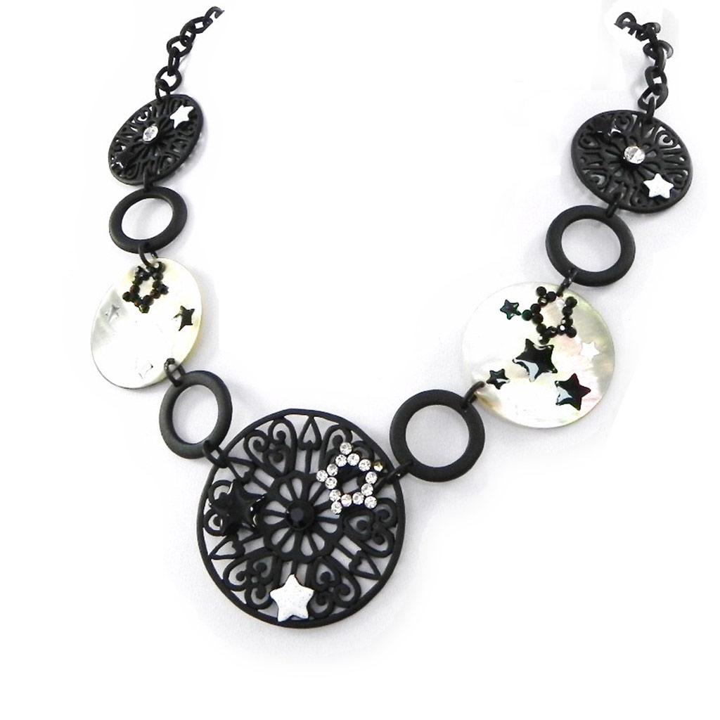 NOA [H9039] - Дизайнерское колье «Кармен» черно-белое