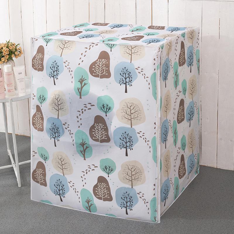 PEVA Waterproof Washing Machine Dust Cover Translucent Cartoon Print Fully Wrapped Dust Cover Drum Washing Machine Dust Cover